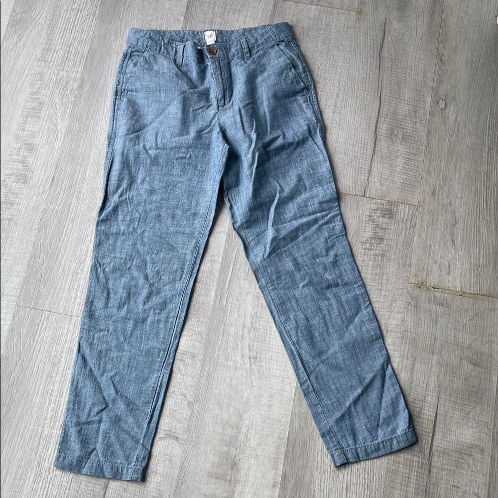 GAP Classic Blue Chambray Pants, Size 00.